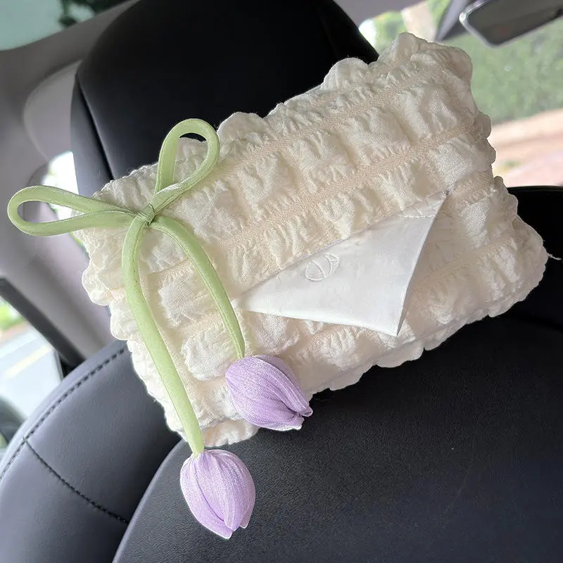 Office Desktop Tissue Box Case Car Hanging Bag Paper Holder Storage Removable Napkin Storage Hanging Box Drawer Box