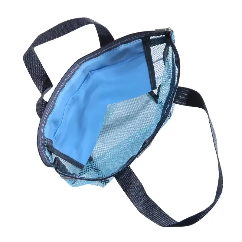 Women Mesh Travel Storage Shower Bag Beach Toilet Bag Cosmetic Bag Handbag Mesh Bag Toiletries Organizer Portable Storage Bag