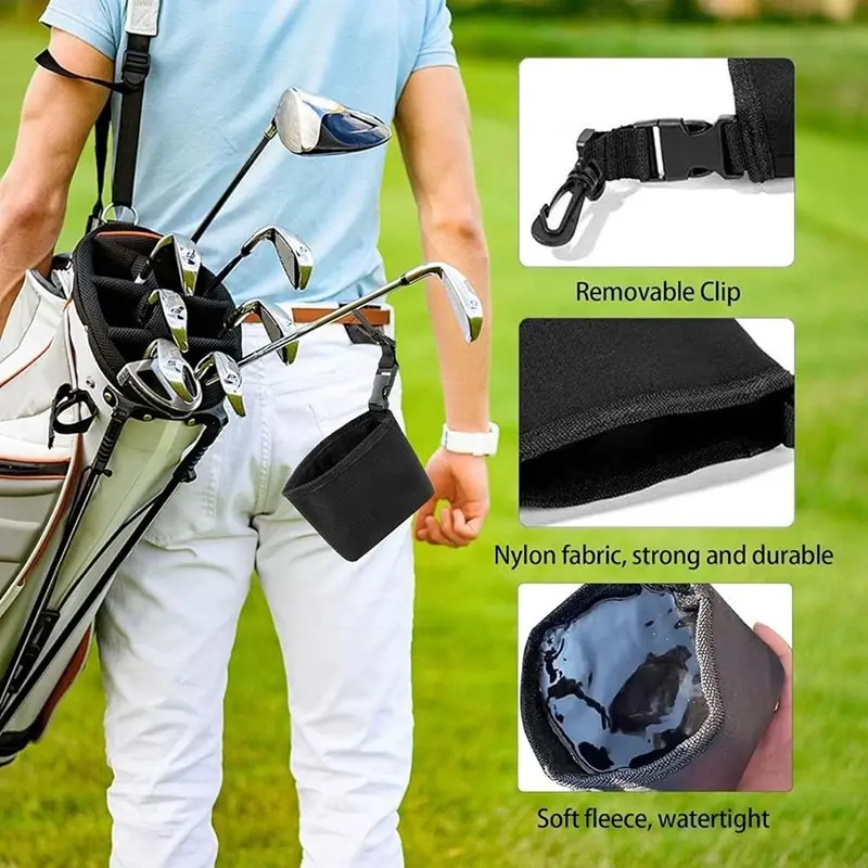 Easy-Clean Waterproof Golf Scrub Bag: Portable and DetachableEnhance Club Performance On-The-Go-Essential Accessory for Golfers