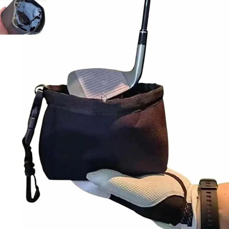 Easy-Clean Waterproof Golf Scrub Bag: Portable and DetachableEnhance Club Performance On-The-Go-Essential Accessory for Golfers