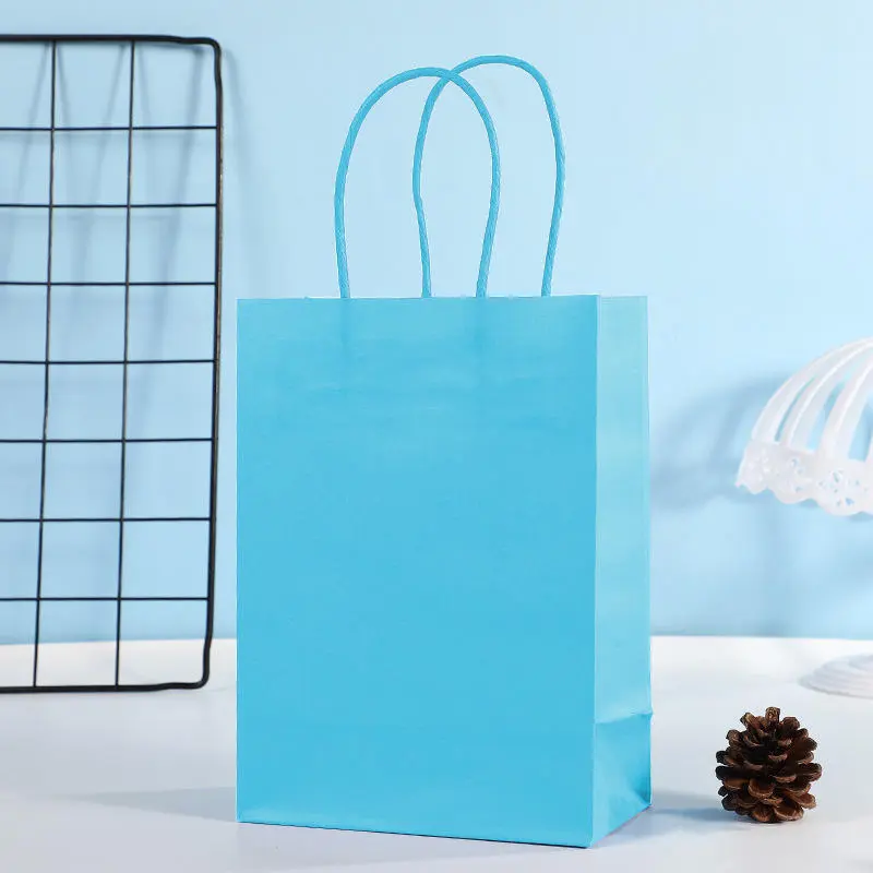 5pcs Holiday Party Gift Bag with Handle Jewelry Shopping Bag Christmas Valentine's Day Marriage Gift Colored Wedding Paper Bag