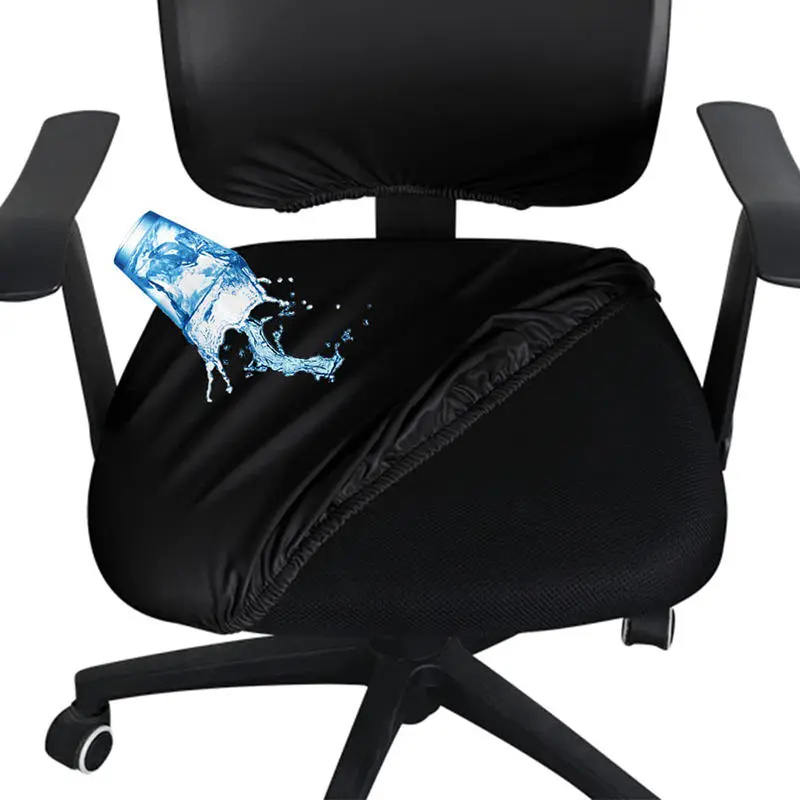 2PCS PU Leather Chair Seat Cover Slipcover Elastic for Home Office Hotel Chair Seat Cover Dining Seat Protector Slipcover