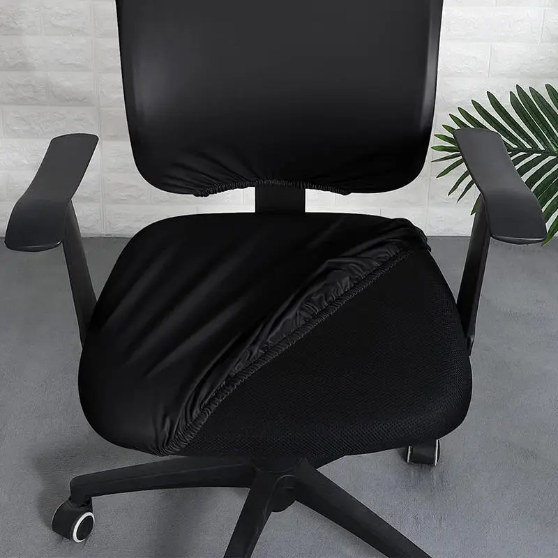 2PCS PU Leather Chair Seat Cover Slipcover Elastic for Home Office Hotel Chair Seat Cover Dining Seat Protector Slipcover