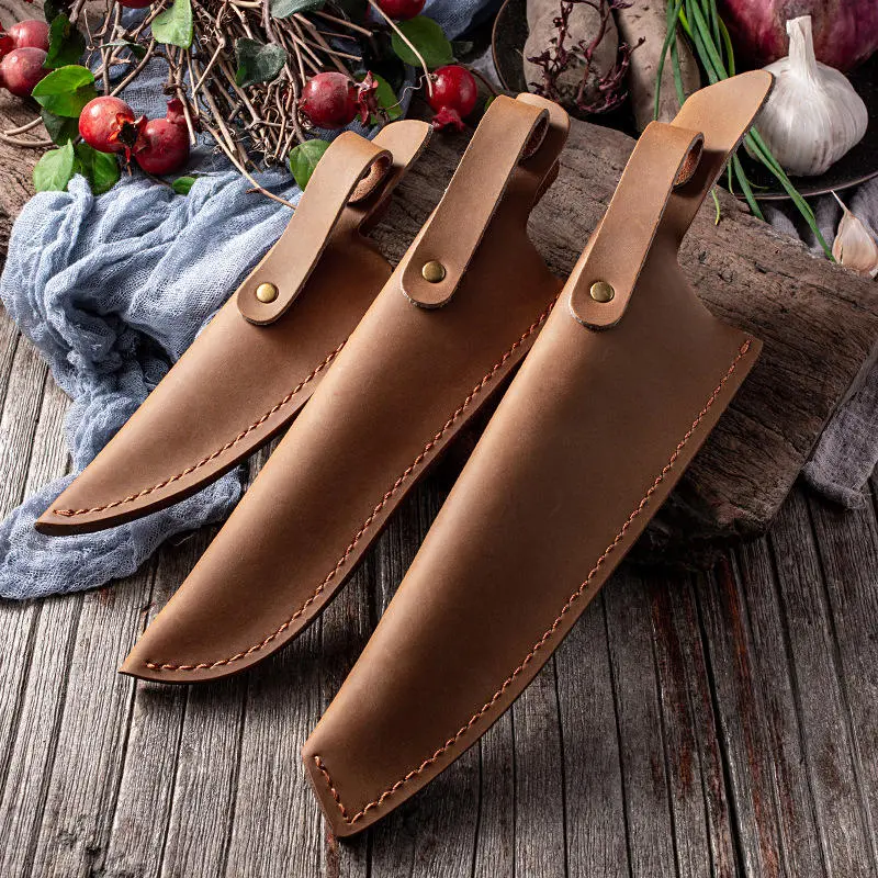 Multi-Function Tool Knife Protective Cover Leather Sheath Belt Knife Sheath Leather Sheath With Waist Belt Buckle Pocket