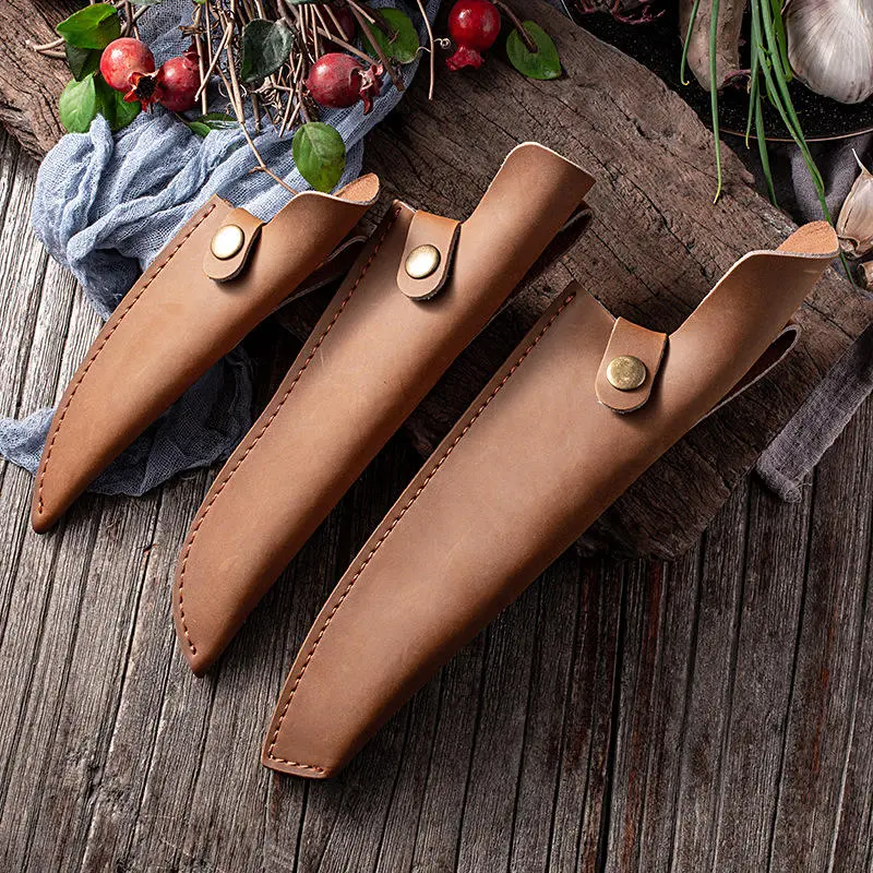 Multi-Function Tool Knife Protective Cover Leather Sheath Belt Knife Sheath Leather Sheath With Waist Belt Buckle Pocket