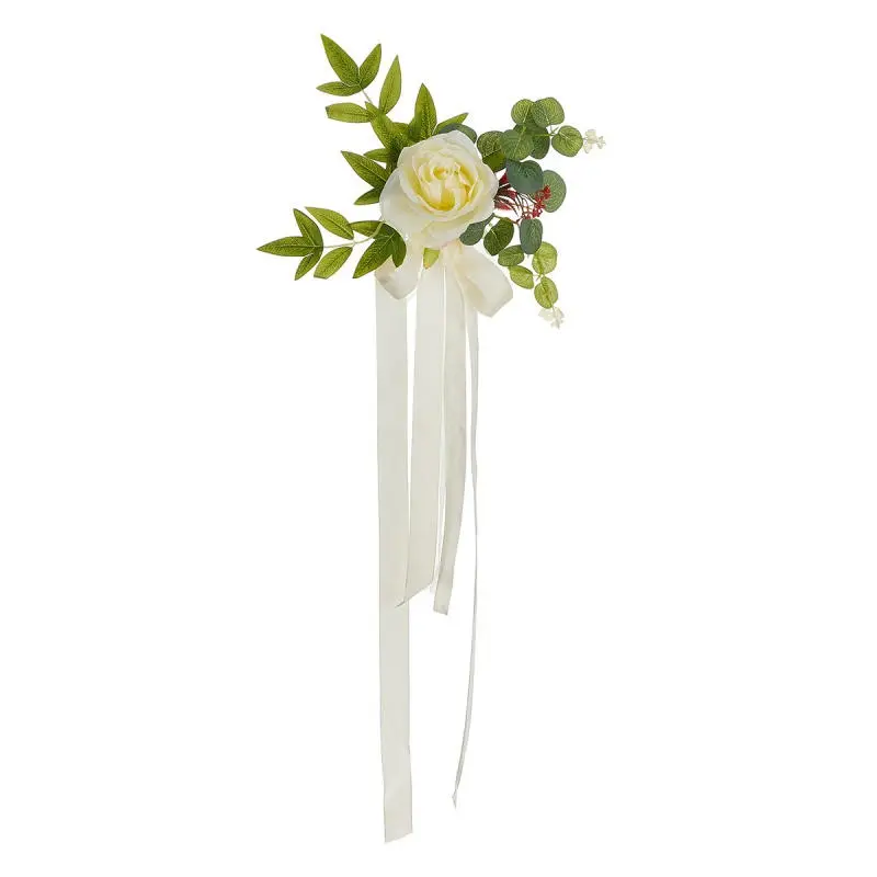 Forest Chair Back Flower Banquet Decoration Wedding Celebration Aisle Pew Flowers Floral Arrangement Silk Cloth Floral Plant