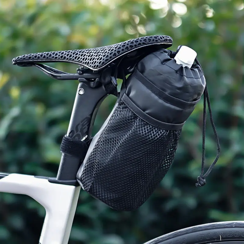 Bicycle Bag Bike Bottle Holder Handlebar Stem Thermal Bag with Mesh Pocket Coffee Cup Holders Cycling Water Bottle Carrier Bag