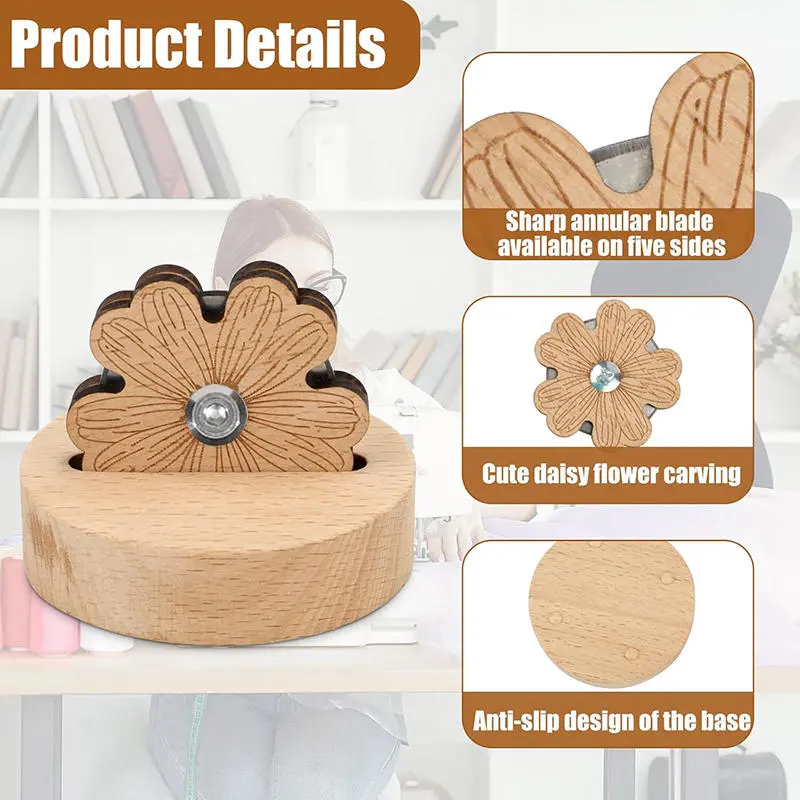 Thread Cutter for Quilting Sewing,Tabletop Yarn Cutter with Blade Saver,Thread Cutting Tools with Anti-slip Stand for Sewing Sea