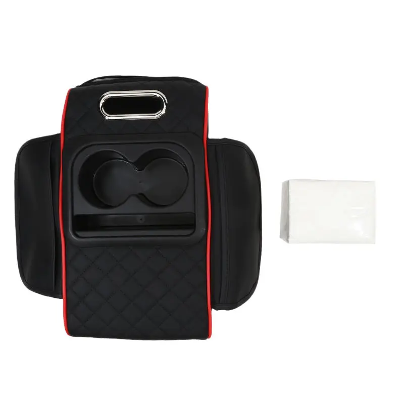Cup Holder Armrest Heightening Cushion Side Storage Pockets Tissue Box Car Console Console Pillow Anti-slip Waterproof