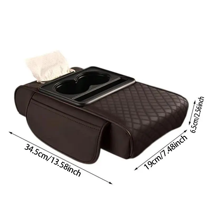 Cup Holder Armrest Heightening Cushion Side Storage Pockets Tissue Box Car Console Console Pillow Anti-slip Waterproof