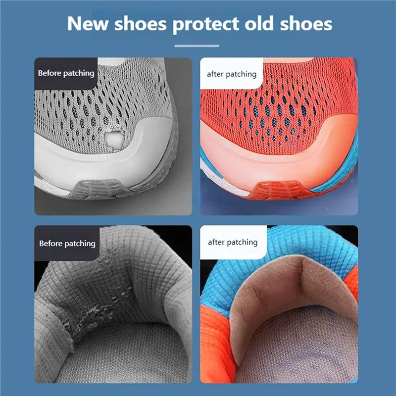 4/6pcs/set Sports Shoe Fabric Repair Patch Heel Anti Wear Mesh Lining Hole Subsidy self-adhesive Patches Creative Practical Tool