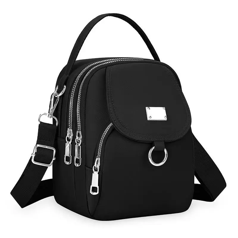 1PC Lady Casual Messenger Bag, Solid Color Multi-function Purse, Multi-layer Lightweight Oxford Handbag, Suitable for Going out