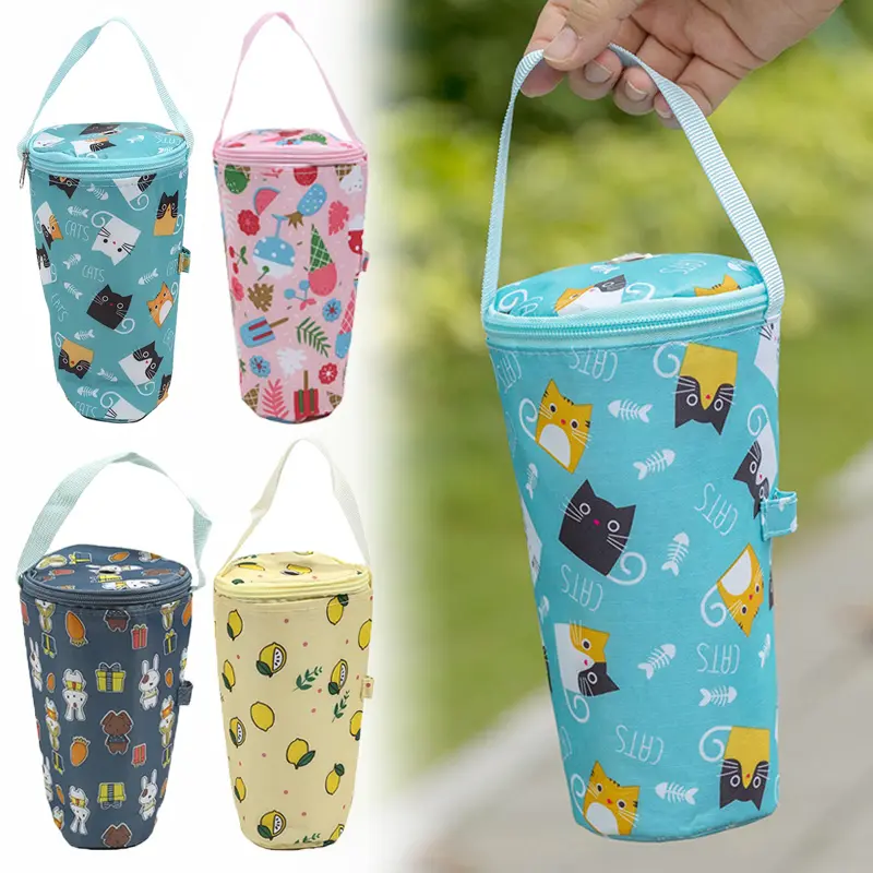 Water Bottle Tote Bag Universal Pouch Heat Preservation Insulated Cooler Bag Outdoor Traveling Camping Hiking Water Bottle Cove