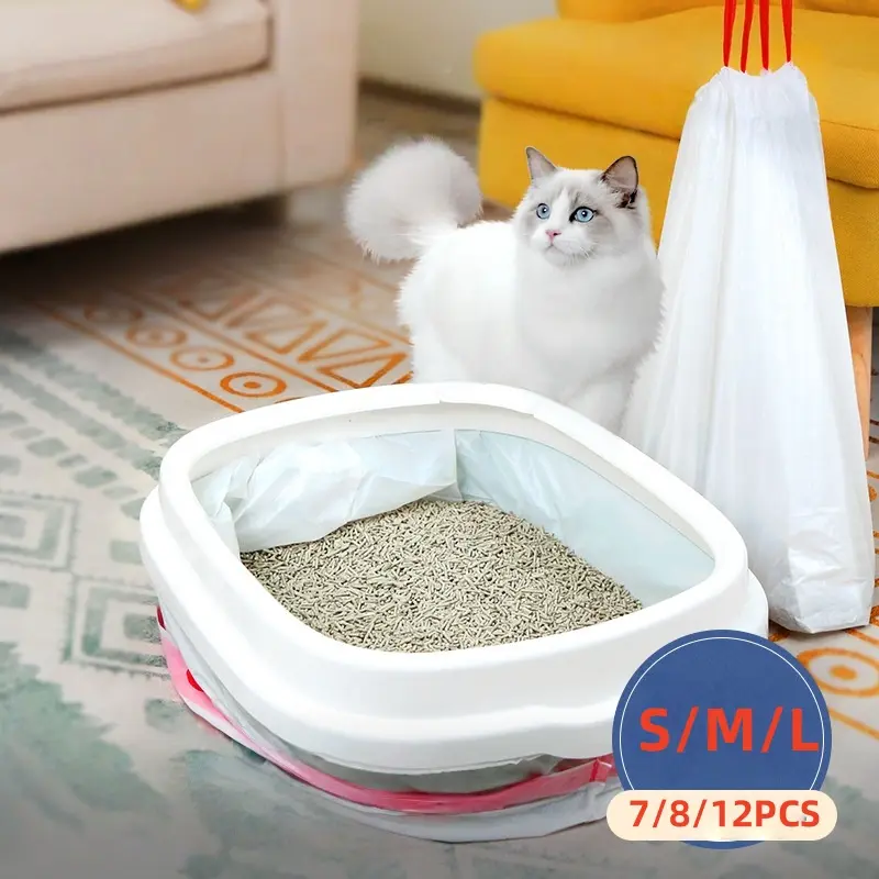 Cat Litter Bag Portable Household Pet Bag Multi Functional Pulling Rope Free From Dirty Hands Sand-proof Cleaning Pet Supplies