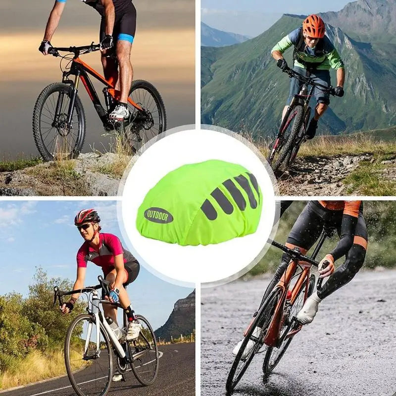 1 Pcs Bike Helmet Rain Cover With Reflective Strip Waterproof Windproof Bicycle Helmet Cover High Visibility Cycling Ride Gear