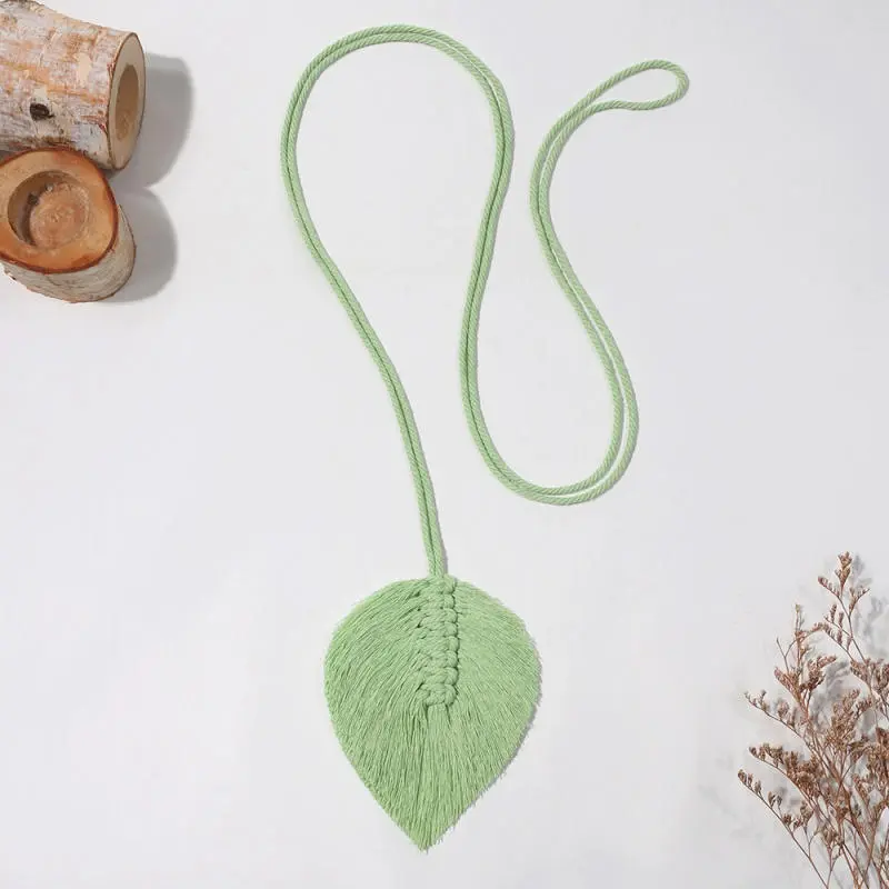 Leaf Macrame Curtain Tie backs Hand-Woven Cotton Tassel Curtain Straps Tie Decorative Accessories for Living Room Boho Decor