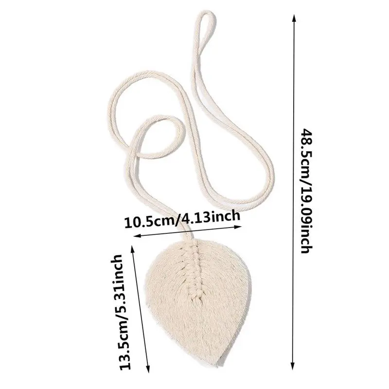 Leaf Macrame Curtain Tie backs Hand-Woven Cotton Tassel Curtain Straps Tie Decorative Accessories for Living Room Boho Decor