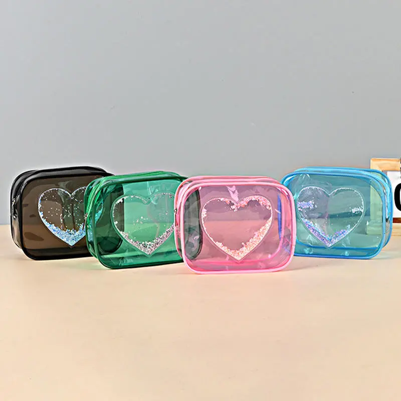 1Pcs Mini PVC Transparent Cosmetic Bag Simple Ladies Large Capacity Travel Portable Waterproof Sundry Storage Toiletry Bag