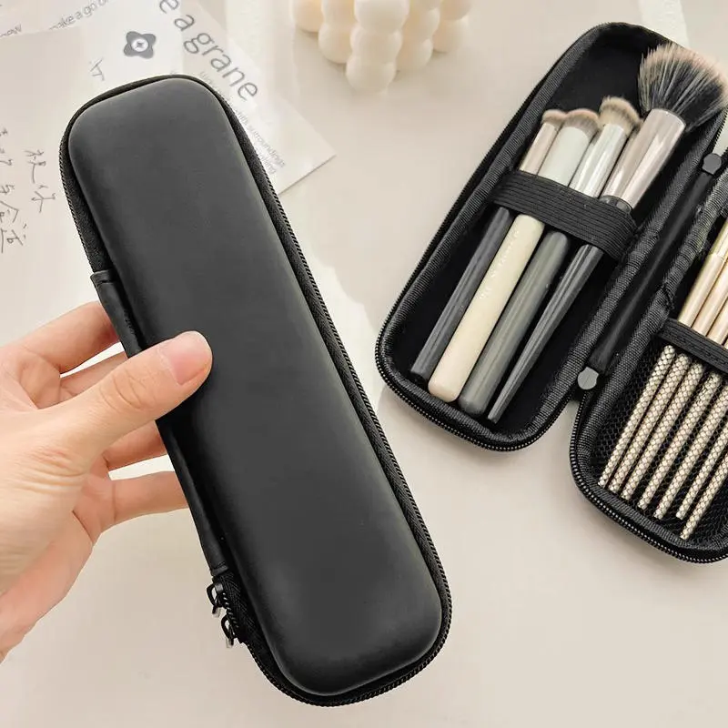 1PCS Black Small+Large Cosmetic Storage Bags Waterproof Double Zipper Makeup Brushes Case Women Bag Portable Travel Brush Holder