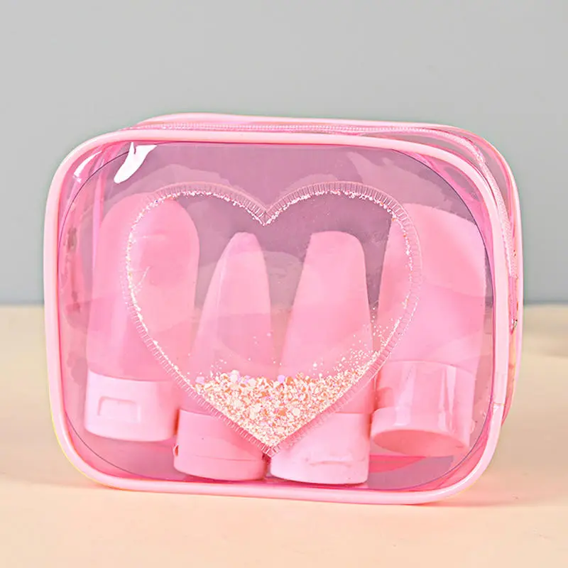 1Pcs Mini PVC Transparent Cosmetic Bag Simple Ladies Large Capacity Travel Portable Waterproof Sundry Storage Toiletry Bag