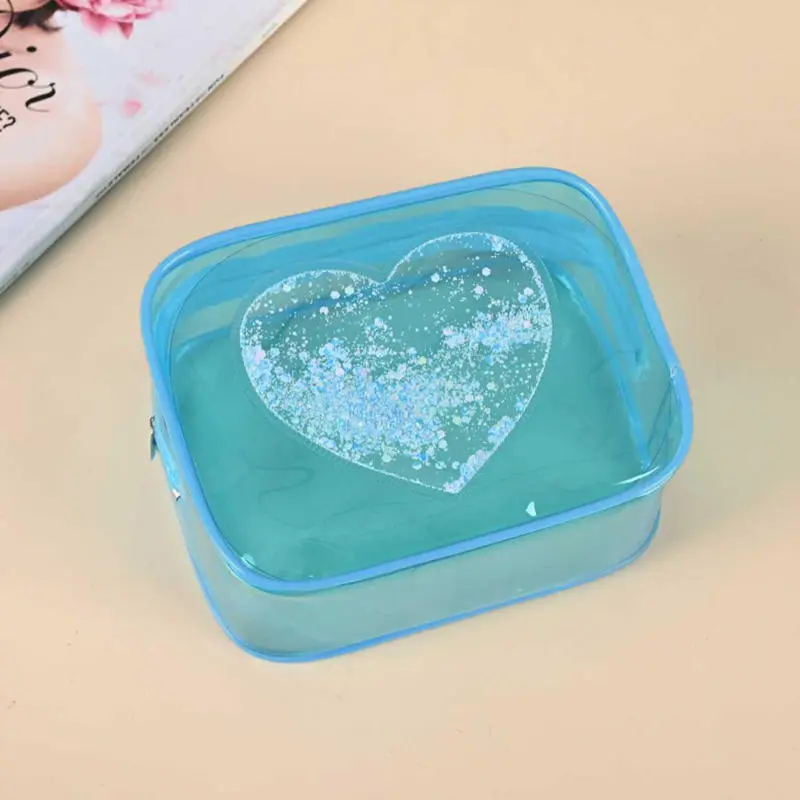 1Pcs Mini PVC Transparent Cosmetic Bag Simple Ladies Large Capacity Travel Portable Waterproof Sundry Storage Toiletry Bag