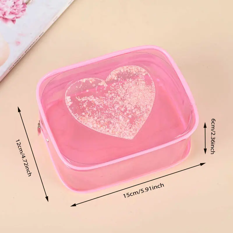 1Pcs Mini PVC Transparent Cosmetic Bag Simple Ladies Large Capacity Travel Portable Waterproof Sundry Storage Toiletry Bag