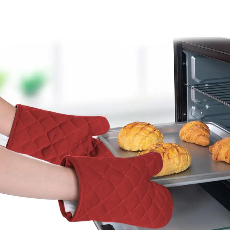 1PCS Household Oven Gloves Pot Holder Set Thickened Heat Resistant Gloves and Heat Insulation Pad Non-Slip Kitchen Gadgets BBQ
