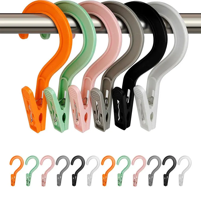 Rotatable Clothes Pegs Hanging Hooks Laundry Clip Travel Towels Hanger Socks Clips Drying Clip Strong Grip Anti-slip Movable