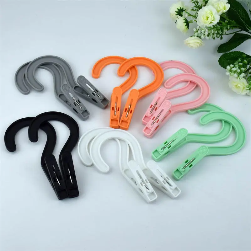 Rotatable Clothes Pegs Hanging Hooks Laundry Clip Travel Towels Hanger Socks Clips Drying Clip Strong Grip Anti-slip Movable