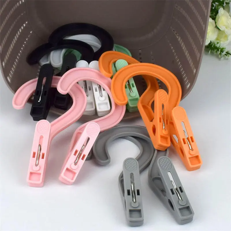 Rotatable Clothes Pegs Hanging Hooks Laundry Clip Travel Towels Hanger Socks Clips Drying Clip Strong Grip Anti-slip Movable