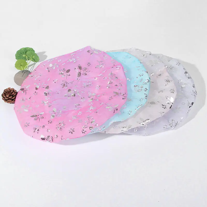 Double-layer Shower Cap Adult Ladies Waterproof Bathing Hat Kitchen Oil-proof Bathroom Bathing Household Shower Cap