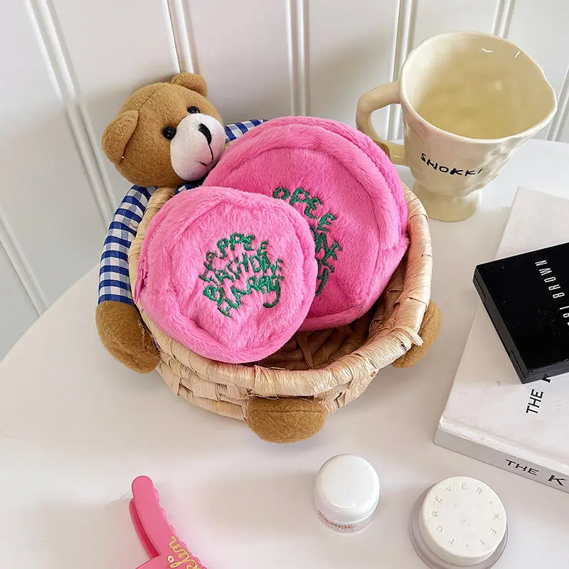Kawaii Harries Hager Women Pink Plush Coin Purse Potters Cartoon Pendant Storage Bag Mini Bag Girl Purses Wallet Coin Pouch