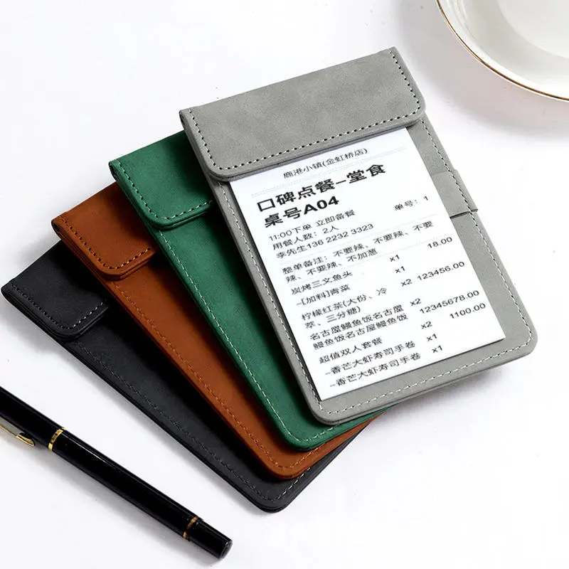 Custom Logo Restaurant Wholesale Menu Clipboard Leather Engrave Number Hotel Order Writting Pad Luxury Bar Bill Folder Clip