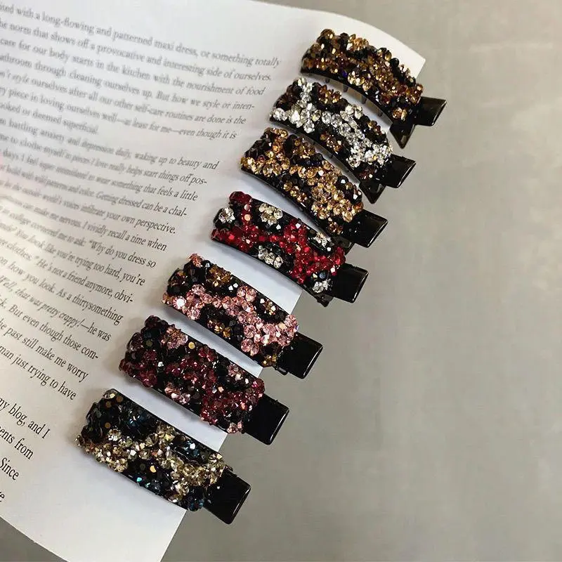 4Pcs Hairpin Creative Rhinestones Colorful Rhinestones Hairpin Shiny Cute Hair Female Hairstyle Decoration Barrettes Headwear