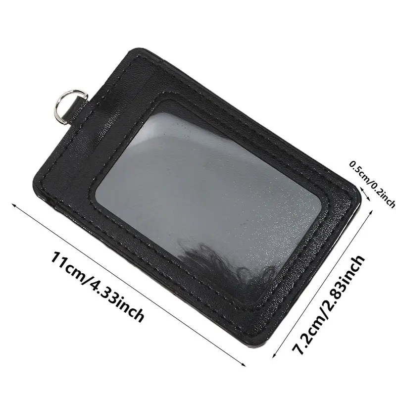Retractable Lanyards ID Badge Holder Leather Porte Bus Pass Case Cover slip Men Women's Bank Credit Card Holder Strap Cardholder