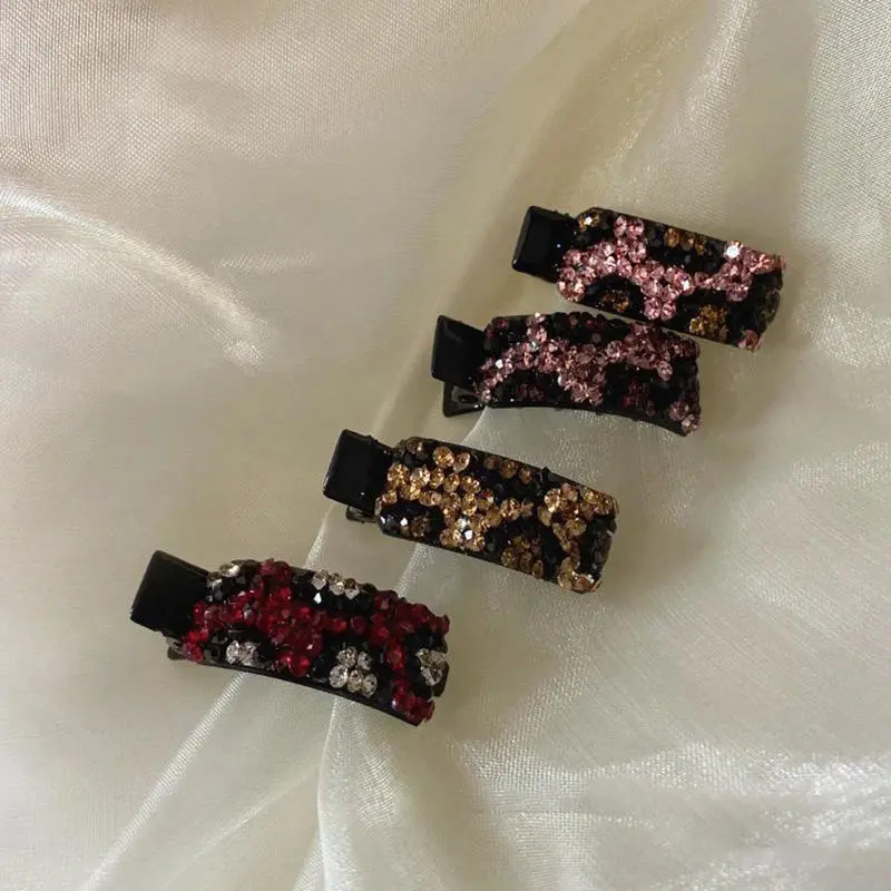 4Pcs Hairpin Creative Rhinestones Colorful Rhinestones Hairpin Shiny Cute Hair Female Hairstyle Decoration Barrettes Headwear