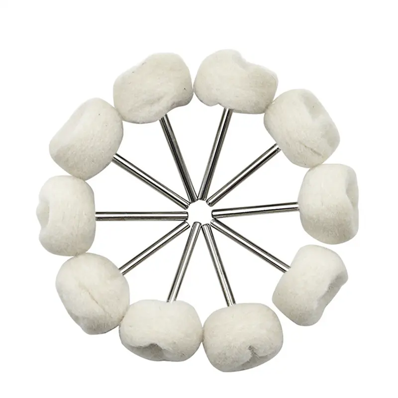 5/10/20Pcs Felt Grinding Sanding Head Abrasive Buffing Wheel 3mm Shank Cotton Thread Polishing mini Brush for Dremel Dril Jade