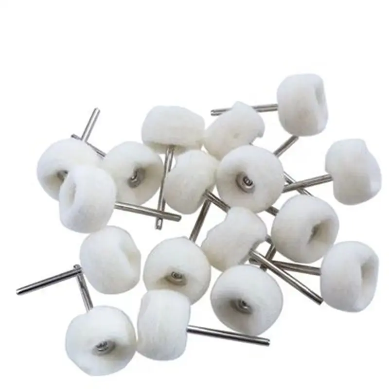 5/10/20Pcs Felt Grinding Sanding Head Abrasive Buffing Wheel 3mm Shank Cotton Thread Polishing mini Brush for Dremel Dril Jade