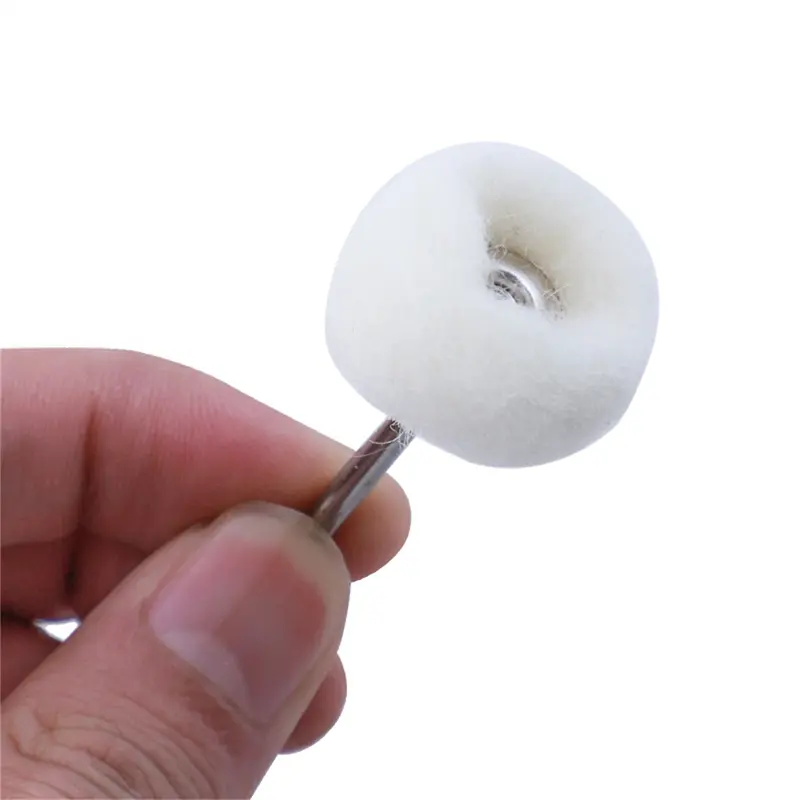 5/10/20Pcs Felt Grinding Sanding Head Abrasive Buffing Wheel 3mm Shank Cotton Thread Polishing mini Brush for Dremel Dril Jade