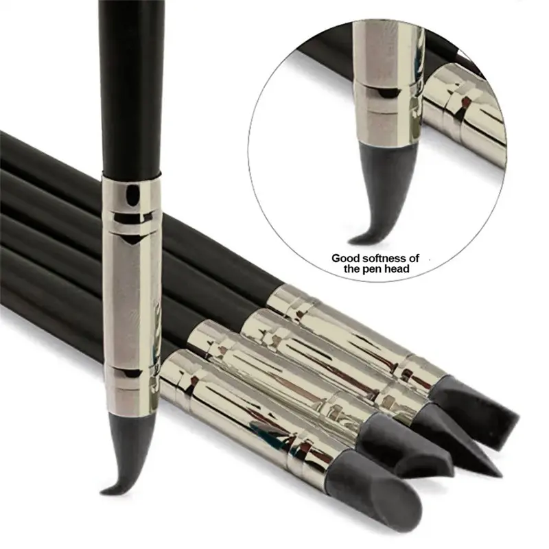 5PCS Silicone Clay Sculpting Tool For Brush Modeling Dotting Nail Art Pottery Clay Tool New DIY Carving Sculpting Tools