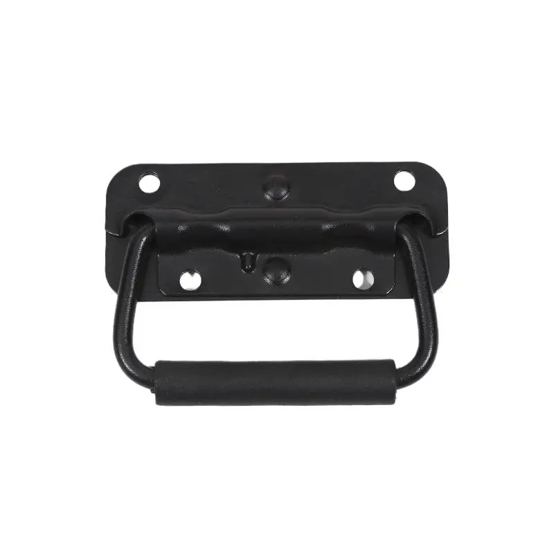 1/2Pcs Cupboard Folding Handle Door Knobs Spring Loaded Drop Metal Cabinet Container Drawer Handles Black Door Handle For Box