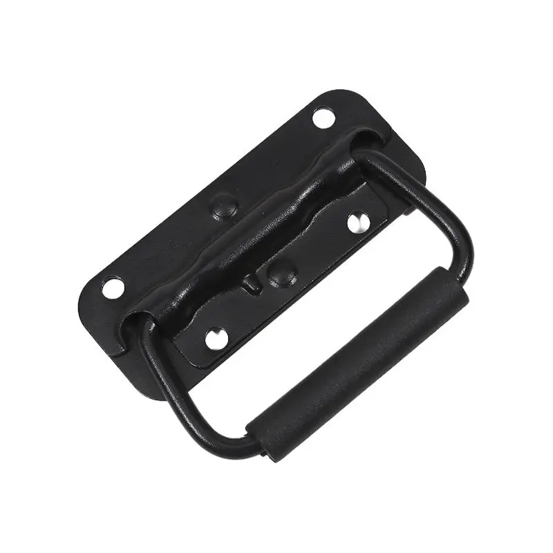 1/2Pcs Cupboard Folding Handle Door Knobs Spring Loaded Drop Metal Cabinet Container Drawer Handles Black Door Handle For Box