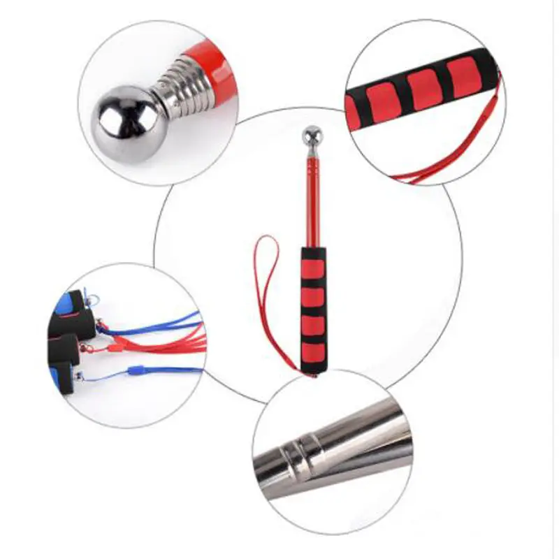 1.2M Handle Flagpole Telescopic Stainless Steel Tour Guide Banner Flagstaff Teaching Stick Teacher Pointer Hand Flagpole
