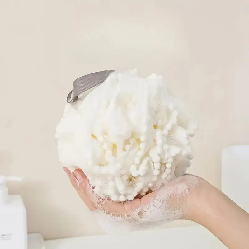 Soft Mesh Bath Sponge Balls Skin Cleaning Brush Shower Puff Body Cleaner Exfoliating Scrubbers Bath Flower Bathing Accessories