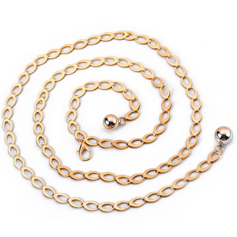 Women Fashion Belts Luxury Designer Belt Retro Silver Carved Hollow Out Chain Belt for Women Elegant Round Metal Women Belt