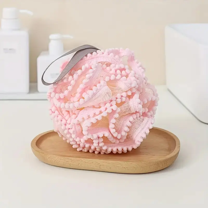 Soft Mesh Bath Sponge Balls Skin Cleaning Brush Shower Puff Body Cleaner Exfoliating Scrubbers Bath Flower Bathing Accessories