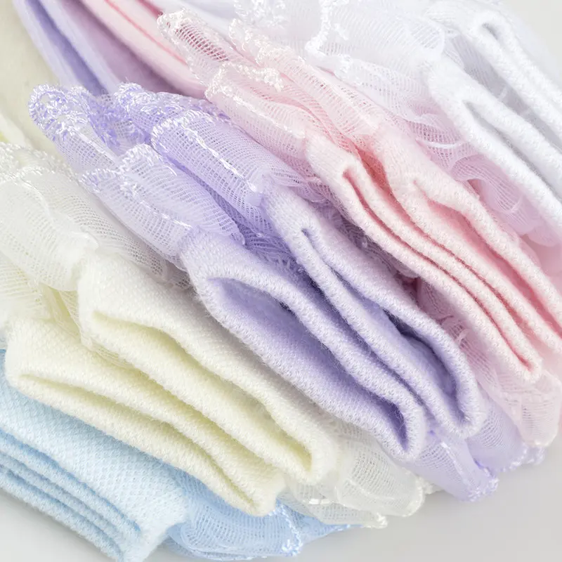 1Pairs Cotton Lace Ruffle Princess Mesh Breathable Socks Children Ankle Short Sock White Pink Blue Baby Girls Kids Toddler