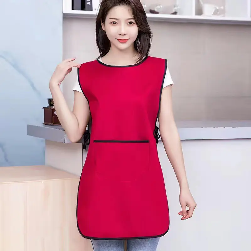 Waterproof Stain-Resistant Apron Nylon Vest Style Anti Dirty Kitchen Aprons Multipurpose Breathable Coffee House Uniform