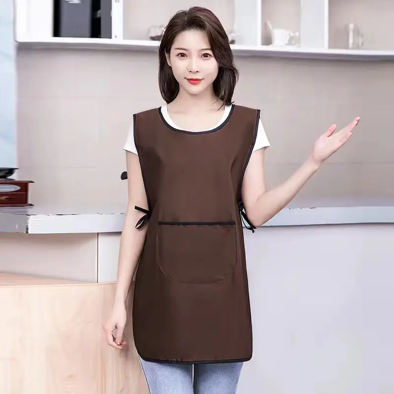 Waterproof Stain-Resistant Apron Nylon Vest Style Anti Dirty Kitchen Aprons Multipurpose Breathable Coffee House Uniform