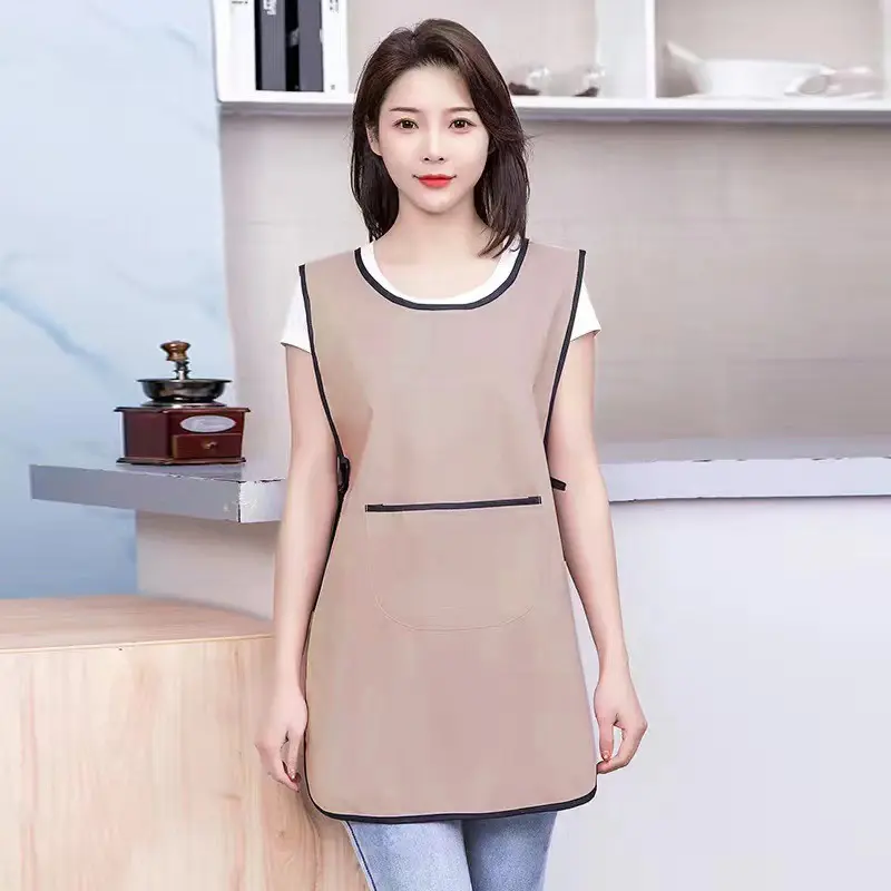 Waterproof Stain-Resistant Apron Nylon Vest Style Anti Dirty Kitchen Aprons Multipurpose Breathable Coffee House Uniform